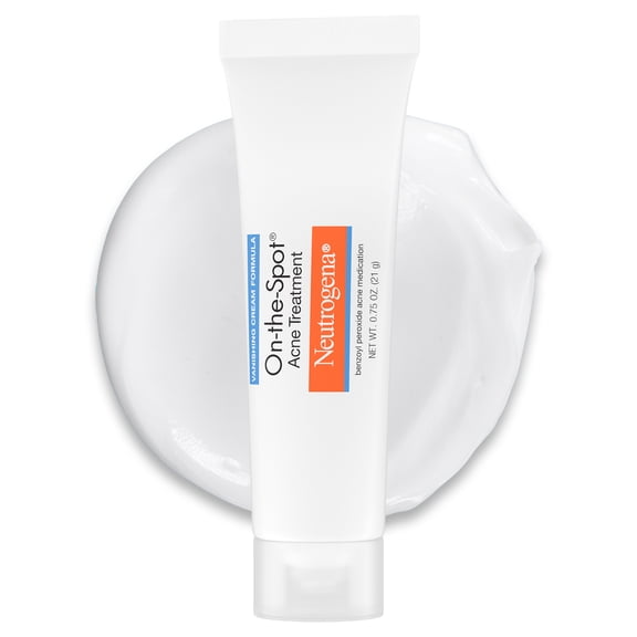 Neutrogena On-The-Spot Acne Treatment. Benzoyl Peroxide Cream 2.5%, Pimple Cream, 0.75 oz