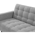 thumbnail image 6 of Comfy Linen Futon Sofa with Adjustable Backrest, Modern Sofa-3 Seater Sofa with Tufted Back and Solid Wood Legs, Convertible Sleeper Sofa for Living Room Bedroom Apartment, Grey, 6 of 9