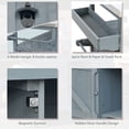 thumbnail image 5 of Bellemave Outdoor Serving Cart Kitchen Island Solid Wood Mobile Rolling Bar Cart with Lockable Wheels, Rack and Stainless Steel Top Beverage Storage Counter Table with Cabinet for Patio, Gray Blue, 5 of 12