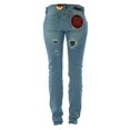 thumbnail image 2 of LEROCK Women's Light Blue Straight Leg Distressed Bedazzled Denim Jeans NEW, 2 of 2