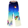 thumbnail image 6 of kaondbfi Women's Print Jeans Mid Waisted Wide Leg Baggy Flare Pants with Pockets Summer Jeans for Women, 6 of 9