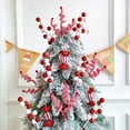 thumbnail image 4 of 1 ramo de bolas rojas y blancas con ramas de lana a rayas, adornos navideños, recortes para el hogar, regalos de Año Nuevo, decoración navideña, 4 of 5