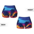 thumbnail image 5 of Picia Beach with Palm Trees Printed Workout Shorts for Women Seamless Scrunch Butt Lifting High Waisted Yoga Gym Booty Running Moisture-wicking Short Pants-Large, 5 of 9