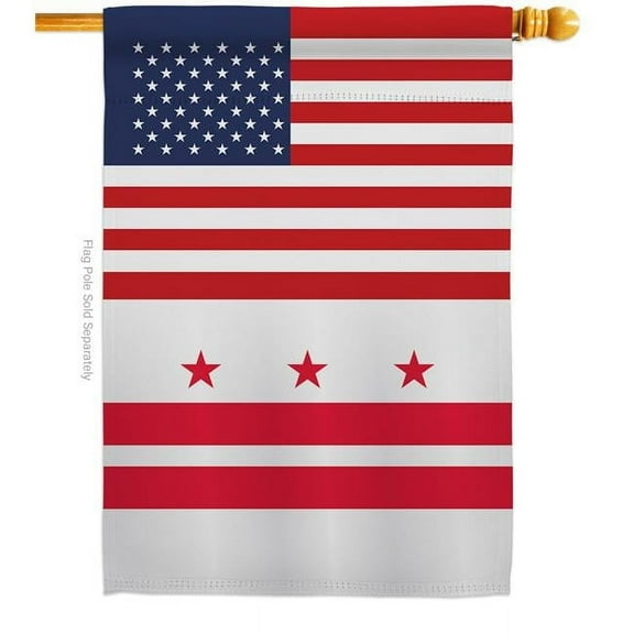Americana Home & Garden H140759-BO 28 x 40 in. USA District of Columbia American State Vertical House Flag with Double-Sided Decorative Banner Garden Yard Gift