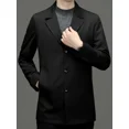 thumbnail image 5 of Abrigo Blazer masculino Chaqueta de vestir negra larga Traje de hombre Ropa de negocios de alta calidad Moda vintage 2024 Ropa de estilo coreano, 5 of 5
