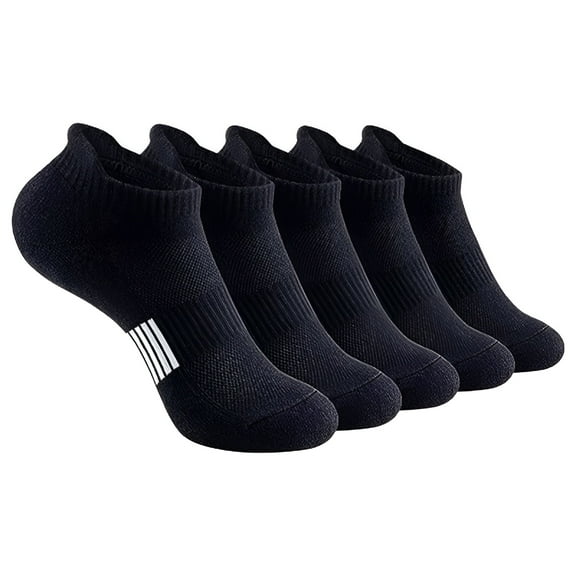 TELOLY Compression Socks for Women 5 Pairs No Show Socks for Cotton Liner Socks No Slip Socks with Gel Tab,Womens Socks Size 9-11 Black