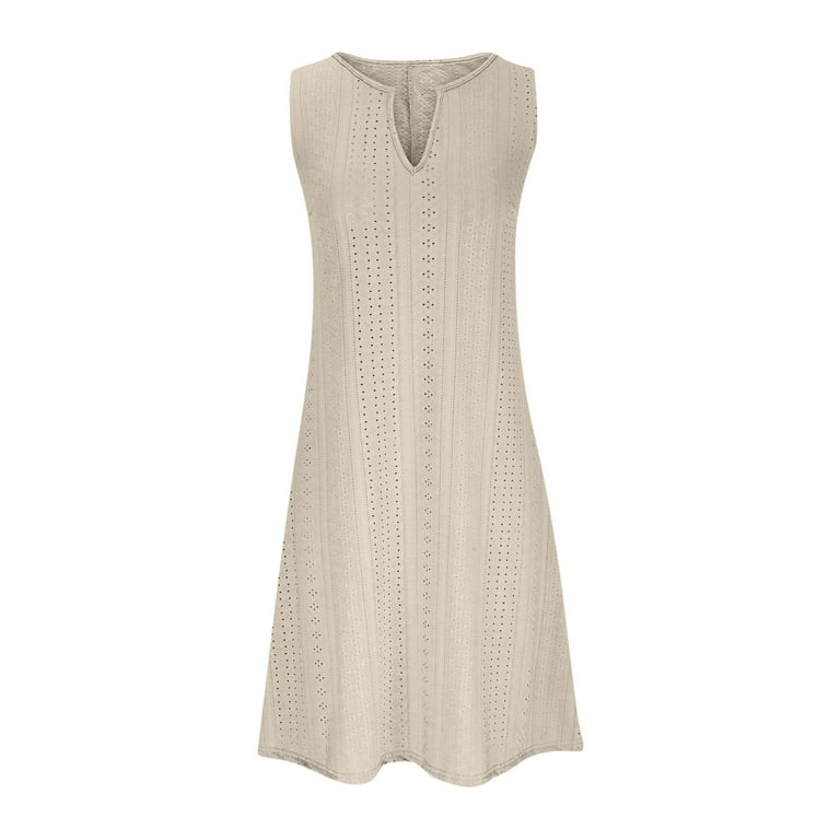 dress to wear as graduation guest Olivaceous Edwina White Eyelet Shift Dress - Size S - Floral Lace, V-Neck, Puff Sleeves, Scalloped Hem