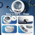 thumbnail image 7 of CSONGAZA Upgraded Ultrasonic Retainer Cleaner Machine, 48kHz – 200ML Dentures, Night Guards, Braces, Aligners, Toothbrush & Jewelry Cleaner, 5 Cleaning Modes, White, 7 of 7