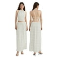 thumbnail image 3 of Elippeo Women’s Two Piece Summer Outfits Sleeveless Ruched Halter Cami Tops and Long Skirt Set Beachwear, 3 of 9