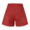 thumbnail image 5 of CaComMARK PI Womens Drawstring Shorts Summer Elastic Waist Casual Lightweight with Pockets Red 8(L), 5 of 6