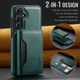 thumbnail image 2 of Detachable Wallet Compatible with Magsafe Wireless Charing for Samsung Galaxy S25 Plus Case with Card Holder Magnetic Snap, RFID Blocking Kickstand 2 in 1 Shockproof Case for Galaxy S25 Plus, Green, 2 of 9