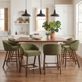 thumbnail image 4 of Guyou Modern Bar Stools Set of 4, 26" Counter Height Bar Stools with Footrests, Chenille Upholstered Kitchen Island Chairs for Dining Rooms, Kitchens, and Bars, Green, 4 of 10