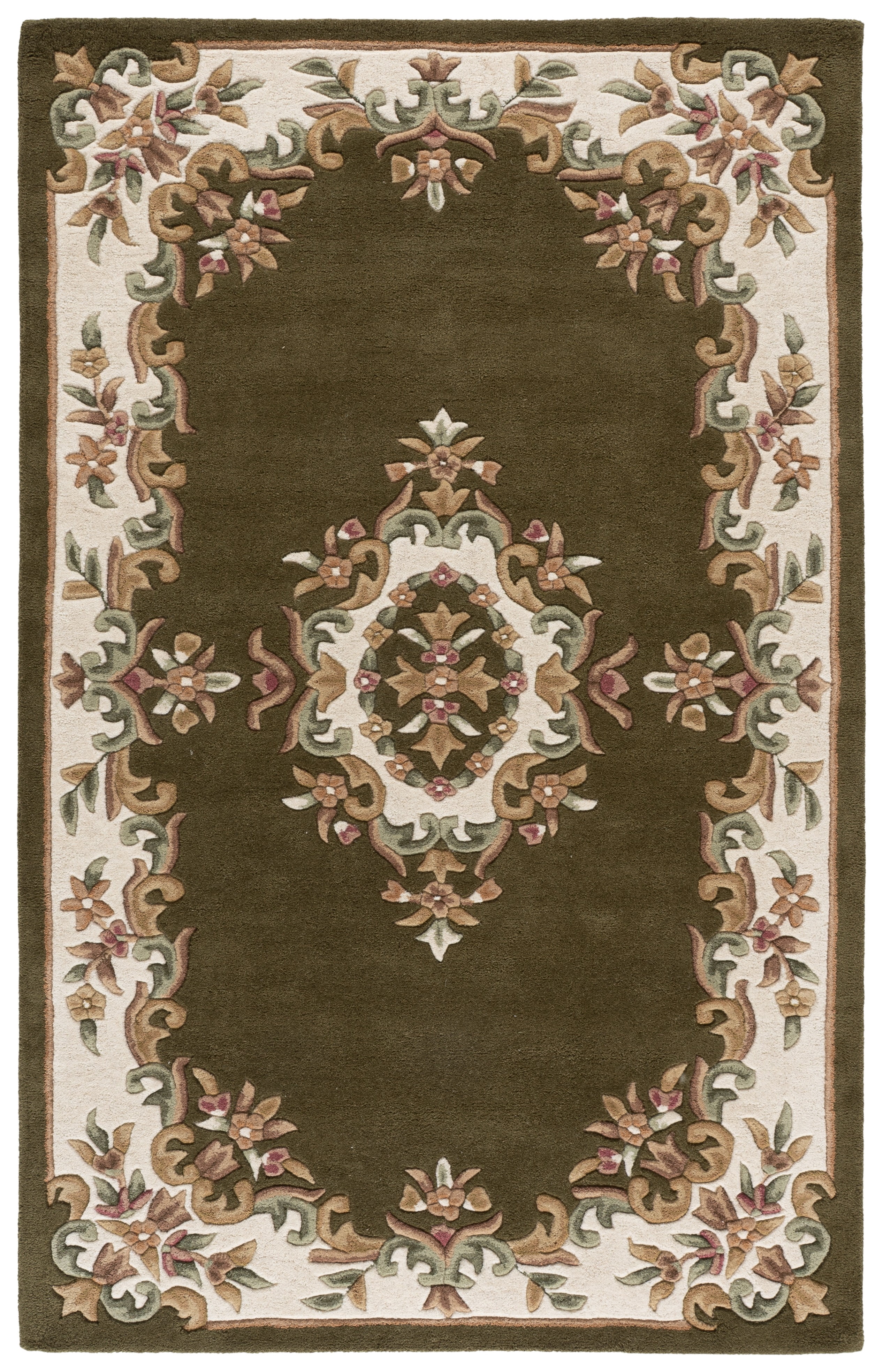 SAFAVIEH Aubusson Albus Medallion Area Rug, Rust/Ivory, 6' x 9