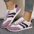 thumbnail image 2 of uvwlwu Platform Lace Up Casual Walking Shoes Fashion Comfortable Leather Upper Sneakers For Daily Wear Sole Lightweight Design Durable Construction All Day Footwear(Purple,6), 2 of 9