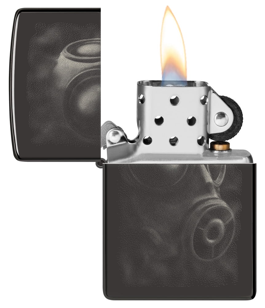 Zippo 48588 Gas Mask Design High Polish Black Windproof Lighter