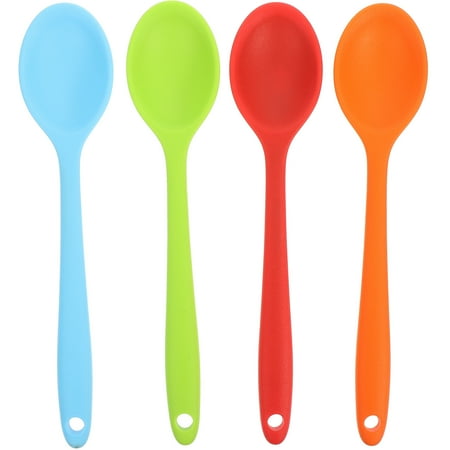 

4Pcs Kitchen Mixing Spoons Multi-function Silicone Spoons Household Salad Spoons