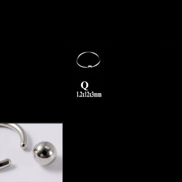Anillo de nariz con clip de bola de acero inoxidable 316L BCR, anillo de nariz con clip de bola de acero de titanio, anillo multiusos universal, pendientes, anillo para el hueso de la oreja