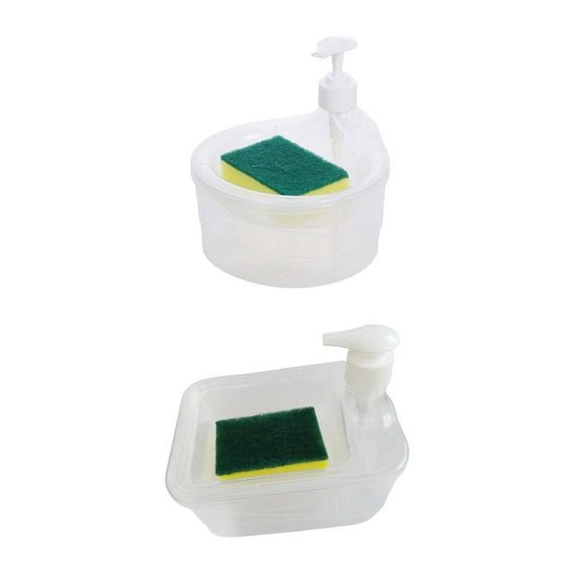 2 Dispensadores de Jabón Y Soporte para Fregador, Bomba de Líquido Manual.