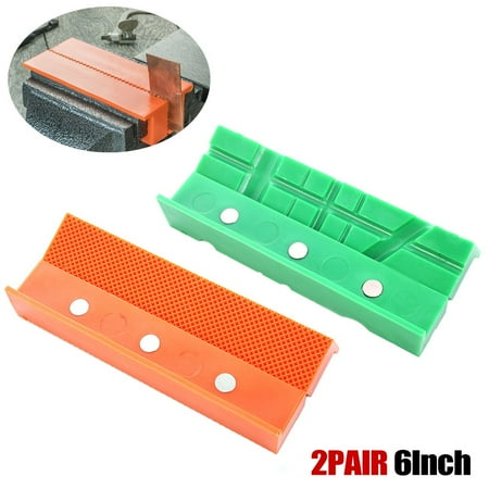 

2pair 6Inch Magnetic Soft Pad Jaw Rubber For Metal Vise Bench Machine Tool