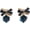 Blue crystal, variant on Fashion Cute Small Clover Bowknot Flower Cartoon Clip on Earrings Non Piercing for Women Charm Ear Clip