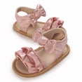 thumbnail image 5 of Otqutp Summer Sandals for Kids Baby Toddler Girls PU Leather Soft Open Toe Summer Sandals Flower Princess Flat Shoes for Summer Flat Sole Shoes, 5 of 6