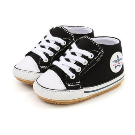 

Baby Cute Fashion Canvas Shoes Non-slip Toddler Shoes Anti-slip Soft Sole Sneakers Black S
