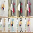 thumbnail image 3 of Modern Gold Metal Coat Rack with 9 Hooks - Sturdy Steel Tube Standing Clothes Hanger for Bedroom, Multifunctional Space-Saving Design with Triangular Base, Easy Assembly for Hanging Clothes, Hats,, 3 of 6