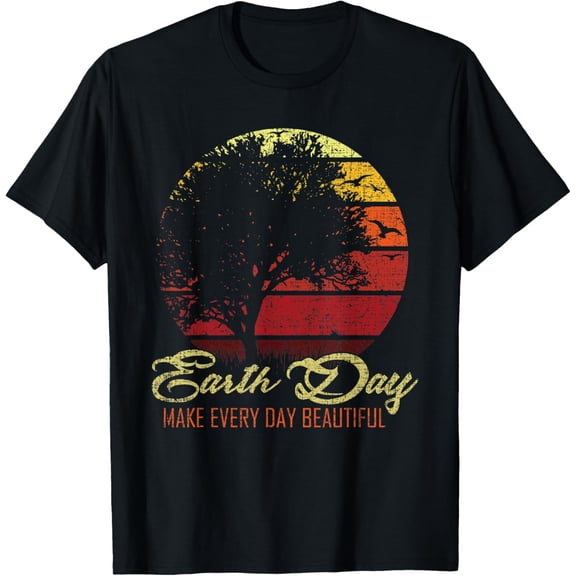 Happy Earth Day 2019 Grunge Kids Boys Girls Men Women T-Shirt- Classic Unisex 100% Cotton Crew Neck T-Shirt Regular Fit Breathable Casual Everyday Wear