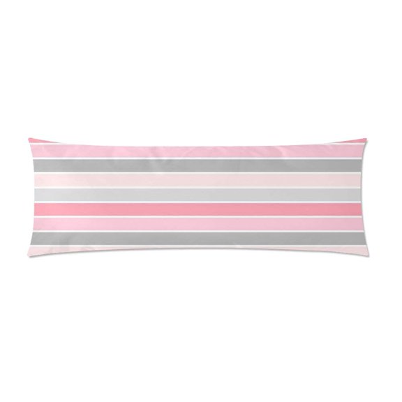 ABPHOTO Pink Stripes Body Pillow Cover pillow Case Pillow Protector Cushion Cover 20x60 inch