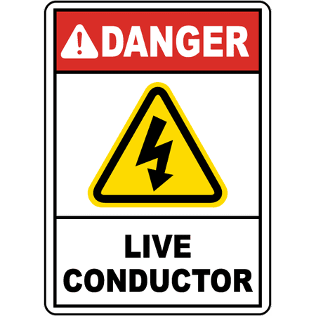 Traffic Signs - Danger Live Conductor Sign 10 x 7 Aluminum Sign Street Weather Approved Sign 0.04 (Best Live Traffic App)