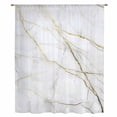 thumbnail image 2 of Marble White Sheer Curtains 72 Inches Long, Modern Abstract Art Golden Ink Painting Light Filering Curtains, Breathable Simi Curtain Privacy Drapes for Living Room Bedroom Window Treatment, 2 of 9