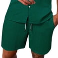 thumbnail image 4 of Bovxnpu Men's Clothing Set 2 Piece Outfits Short Sleeve Crew Neck Men's Casual Button Shirt Shorts Set, 4 of 5