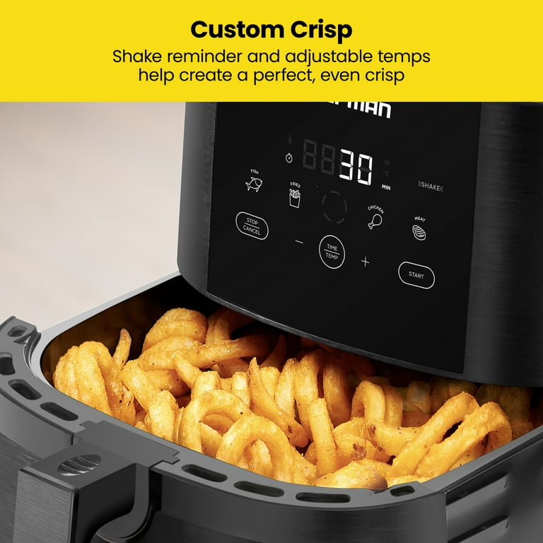 Chefman TurboFry Air Fryer 8Qt, Family Size, w/ Divider Basket, One-Touch  Digital Controls, Black 