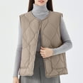 thumbnail image 3 of qolati Womens Quilted Puffer Vest Button Down Sleeveless Jackets Lightweight Padded Gilet Outerwear 2024 Fashion Warm Winter Coats With Pockets, 3 of 5