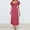 Pink, variant on Sentmoon Plus Size Dresses Short Sleeve V Neck Maxi Dresses for Women 2026 Summer Solid Color Slim Fit Breathable Work Dress for Wedding Guest for Going Out and Party XL