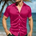 thumbnail image 7 of hotojiny Men's Silk Satin Dress Shirt Soft Short Sleeve Casual Business Shirt Stylish Button down Shirts for Party Wedding S-5XL, 7 of 7