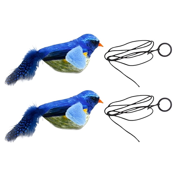 BESTSKY 2026 New 2Pcs Flapping Bird Cat Toy,Natural Bird Calls Bird Toy for Cats,Fun Hunting Simulation Cat Bird Toy Flapping,Blue