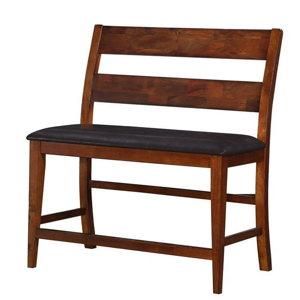 Hn Home Elkhart Gathering Height Faux, Dining Bench Leather With Back