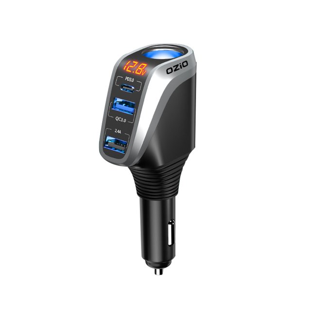 Adaptador de carga para coche OZiO Dispositivo de carga rápida multifuncional con voltaje