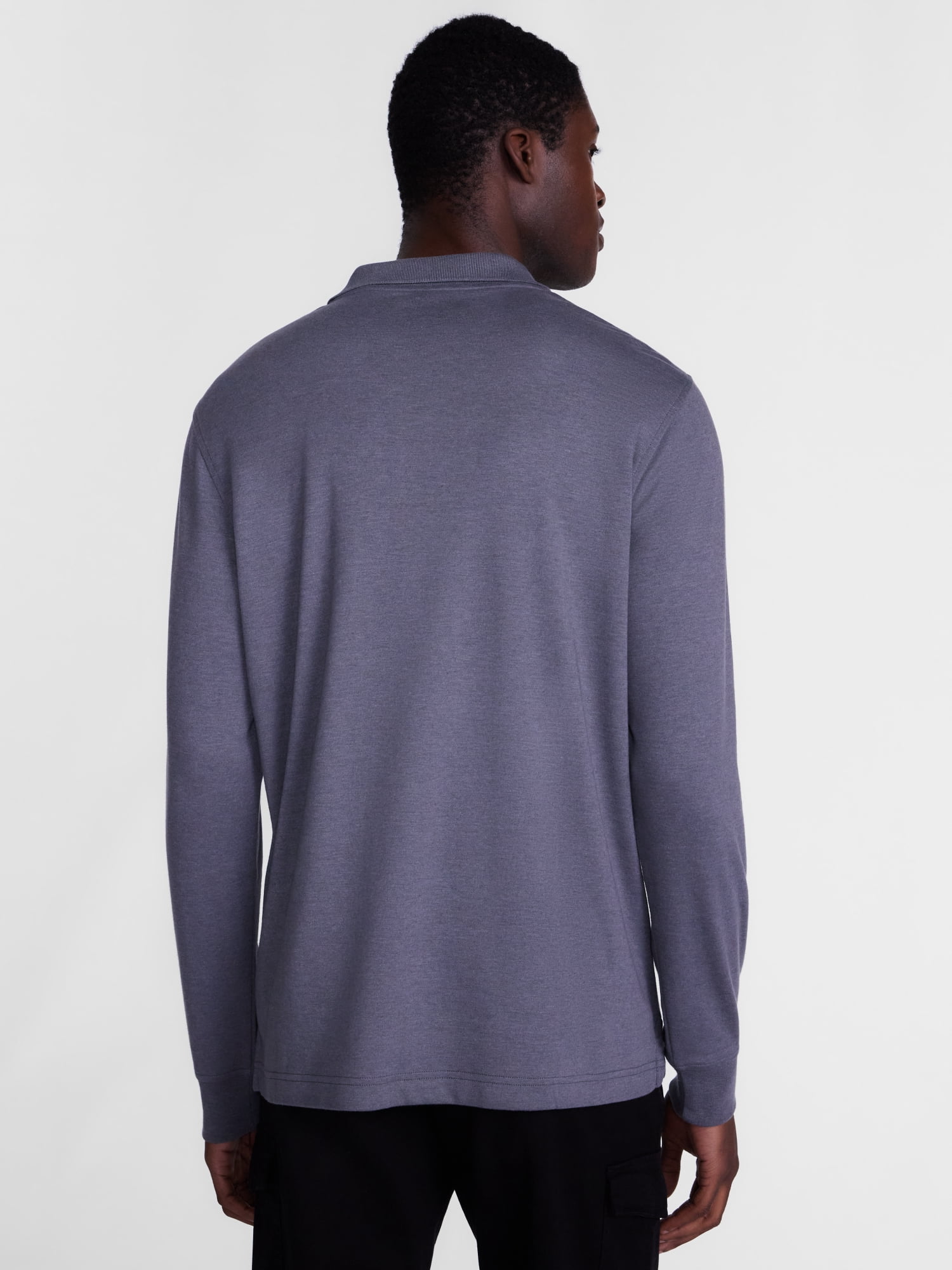 George Men's Interlock Polo Shirt with Long Sleeves, Sizes S-5XB