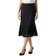 thumbnail image 4 of Falda lápiz de encaje INSPIRE CHIC para trabajo de oficina de mujeres, cuerpo ajustado, falda midi de cola de pez XL negra, 4 of 6