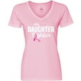 thumbnail image 3 of Inktastic Breast Cancer Awareness My Daughter is a Fighter Women's V-Neck T-Shirt, 3 of 5