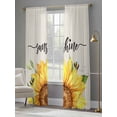 thumbnail image 4 of Sunshine Watercolor Sheer Curtains for Living Room Bedroom, Sunflowers Bees Retro Linen Farmhouse Light Filtering Sheer Curtains, Rod Pocket Voile Window Drapes, 2 Panels Set 52"x 96", 4 of 7