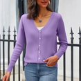 thumbnail image 5 of Womens Casual Crewneck Long Sleeve Open Front Knitted Cardigans Lightweight Button Down Sweater Cardigans Outerwear Tops, 5 of 9