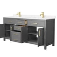 thumbnail image 3 of Wyndham Collection Beckett 72" Wood Double Bathroom Vanity in Dark Gray/Gold, 3 of 6