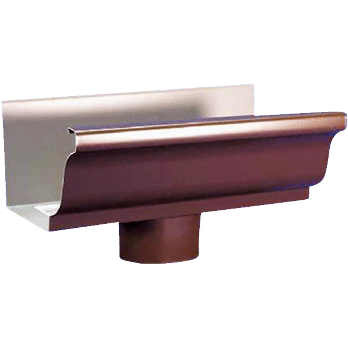 Amerimax 5 In. K Style Galvanized Brown Gutter Drop Outlet 3301019