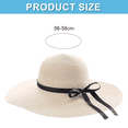thumbnail image 2 of Sombreros de playa para mujer, sombrero de verano de ala ancha de paja grande, plegable, enrollable, sombrero para el sol UPF 50+, 2 of 5