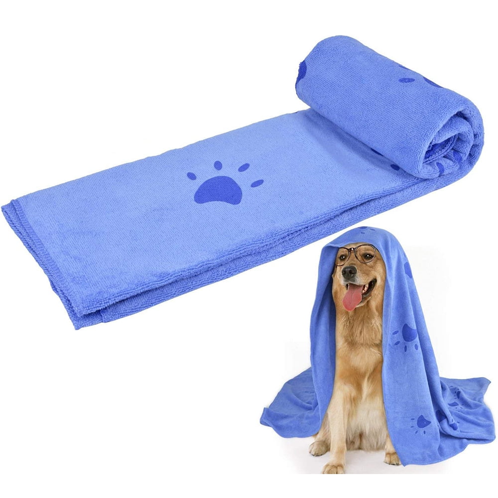 Super Absorbent Pet Bath Towel and Brush Set Microfiber Dog Drying Towel for All Sizes of Dogs and Cats. Walmart