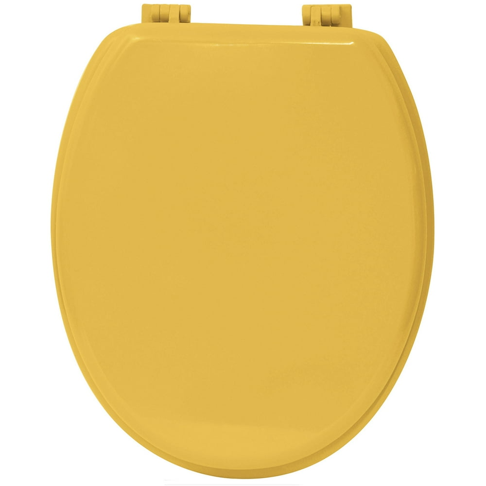 Evideco Oval Toilet Seat Solid Yellow Sunshine Wood