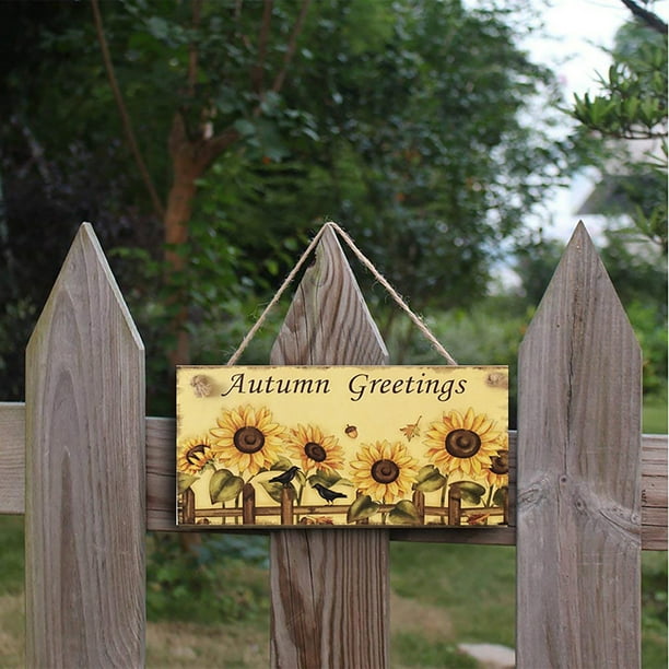 Letrero de Madera de Girasol para Pared | Placa Rústica para Decoración Del Hogar | Etiqueta de Madera Grabada con Cuerda | 20 X 10 Cm | Color Madera Natural | Regalo Estilo Rústico para Salón, Cocin